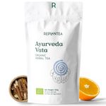 Ayurveda Tea Vata Organic 100g (50 Cups) | Herbal Loose Leaf Tea with Liquorice, Ginger, Cinnamom, Fenugreek, Cardamom, Orange REPLANTEA