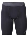 Athmonk 4-Way Lycra Compression Shorts for Men with Phone Pocket | Skin Fit, Non Padded | Cycling Running Workout Gym Cricket Football Sports | Recovery Muscle Support Quick Dry Anti-Chafe | Grey,L