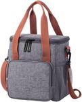 SaleOn Pvc Fabric Lunch Bag, Reusable Grocery Bags, Food Storage Sack Tote Box, Adults, Women, Durable & Spacious Tote For Work, Picnic, Hiking With Adjustable Shoulder Strap (Grey), 9.2 Litre