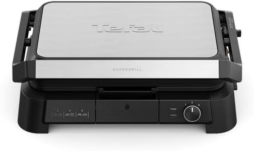 Tefal SuperGrill 3in1 XL, Indoor Grill, BBQ, Oven Style, Panini, Adjustable Temperature, XL Surface, Dishwasher Safe, Non Stick Plates, Stainless Steel, GC520DG1