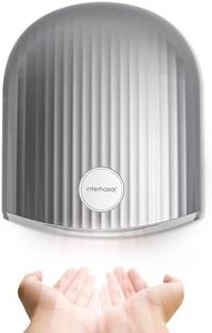 interhasa! Air Wiper Automatic Hand Dryer Commercial Wall Mounted Hot Cold Compact Electric Hand Dryers for Bathroom, 220V 1200W Black (with AU Plug),Silver