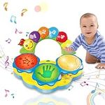 CORLOU Portable Musical Drums Piano Musical Instrument Baby Toys 6 to 12 Months Early Education Music/Lights/Funny Sounds Toys for 1 2 3 4 Year Old Boys Girls Toddlers Kids