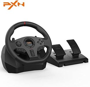 PXN V900 Gaming Steering Wheel - 270/900° PC Racing Wheel with Linear Pedals & Left and Right Dual Vibration for PS4, PC, Xbox One, Xbox Series X|S, Switch