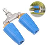 worahroe Rotating Dual Turbo Nozzle Spray Tip High Pressure Washer, 3600PSI Power Rotating Spray Turbo Nozzle with 1/4" Quick Connect Pressure Washer Tips Blue