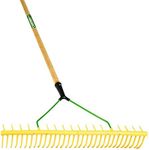 PDL – Pegdev - Carters, Professional 32-Tooth Landscaping Polypropylene Rake with Hardwood Handle – Heavy Duty Design for Daily Soil, Grass, Sand, Leaves