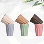 eha Set of 6 Earth-Friendly Cutting Chai Cups|100 ml|Coffee Cup Made with Rice Husk & Bamboo Fibers|Microwave Safe Tea Set|Hot & Cold Coffee Mug, Milk & Tea Cup Set|Multicolour-Pastel