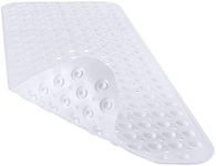 YINENN Bath Tub Shower Mat 40 x 16 Inch Non-Slip and Extra Large, Bathtub Mat with Suction Cups, Machine Washable Bathroom Mats with Drain Holes, White