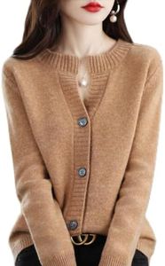 SARGE Lâche Automne Et Hiver Nouveau 100% Pur Cachemire Femmes Cardigan Tricoté Couche Extérieure Pull Col Rond Manteau
