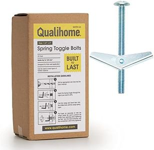 QUALIHOME Spring Toggle Bolt Anchors - Heavy Duty Wall Anchors for Hanging Items w/Hollow Walls & More - Stainless Steel Hollow Wall Anchor for Frames, Shelves, Mirrors & More, 20 Pack (1/4" x 3")