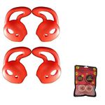 Crysendo Ear Hooks Compatible with AirPods | Silicone Earbuds Eartips Ear Hooks Grip | No Ear Pain, Secure Fit | Does Not Fit in Charging Case (2 Pairs - Red)