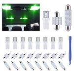 iFunyLED 24 Pieces Dome Light LED Car Interior Bulb Kit Set 194 T10 DE3175 578 31mm 42mm Bulbs Interior Replacement Lights for Car Map License Plate Door Side Marker Cornering Trunk Light - Green