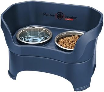 Neater Feeder Deluxe Large Mess Proof Feeder for Large Dogs, 7 Cup Food & 9 Cup Water Stainless Steel Bowls, Elevated, No Spill, Non-Tip, Non-Slip. Made in USA