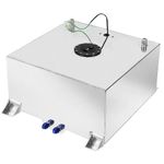 20 Gallon Fuel Cell 80L Universal Gas Tank with Level Sender,Aluminum Polished Racing Street Drift Strip Fuel Tank with Quick Release Fuel Cap,Silver