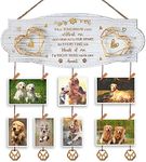 EXQUIDECA White Golden Memorial Picture Collage Board with Clips Twine and Paw Pendant - Bereavement Sympathy Grieving Gifts for Loss of Dog - House Wall decor for Dog Lover