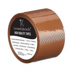 TRENDIKRAFT 3 inch X 65 meter Pack of 1 Brown BOPP Packing Cello Tape Self Adhesive Heavy Duty Tape Roll Ideal for Packaging Box