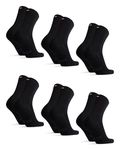 DANISH ENDURANCE Bamboo Socks, Anti Sweat, Mens Black Socks, Multipack, Bamboo Socks Women, Unisex, 6 Pack, Black, 9-12