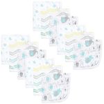 Luvable Friends Baby Unisex Muslin Washcloths, Basic Elephant, One Size Bandana