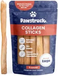 Pawstruck Natural Large 12" Beef Collagen Sticks for Dogs - Healthy Long Lasting Alternative to Traditional Rawhide - High Protein Treats w/Chondroitin & Glucosamine - 5 Count - Packaging May Vary