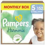 Pampers Harmonie Nappies Size 5, 152 Nappies, 11kg-16kg, Gentle Skin Protection Cushiony Soft