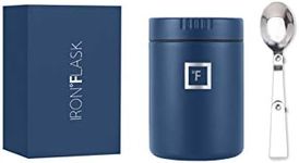 IRON °FLASK Thermos for Hot Food & Soup - 16 Oz Insulated Food Jar with Foldable Spoon - Leak Proof, Stainless Steel, Storage, Canteen, Double Walled - 16 Oz - Twilight Blue