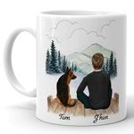 4GIFTSAKE Personalised Mug for Men Dog Lovers - Personalised Gifts for Fathers Day, Birthdays, Christmas, Valentines, Anniversaries and Housewarming Present | Customised Coffee Cup Tea Mug | 11oz