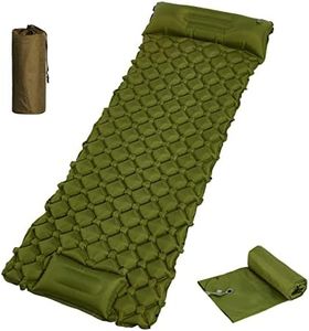 NEAR STOP Camping Sleeping Pad, Ultralight Camping Mat with Pillow Built-in Foot Pump Inflatable Sleeping Pads Compact for Camping Backpacking Hiking Traveling Tent Green Color