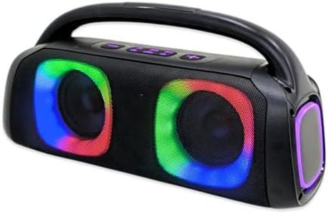 SUBZOOKA 5000 Boombox Bluetooth Speaker with Dual Channel Sound, Colorful Sound-Activated LED Party Lights, Perfect for Home, DJ, Karaoke, Bar, and Dancing