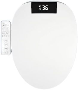 Bidet Toilet Seat Round, Unlimited Warm Water, Heated Seat, Warm Air Dryer, Rear and Feminine Washing, Soft Closed Toilet Lid, Night Light, Smart Toilet Seat with Requires Electricity