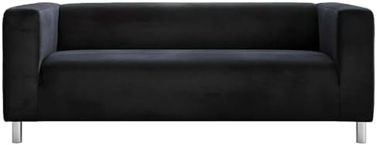 Cosy Burrows Klippan 2-Seater Replacement Sofa Cover Fabric │ Loveseat Cover │Made-to-Measure Slipover Cover for IKEA KLIPPAN 2-seat (180cm) Sofa (Black)