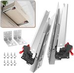 AOLISHENG 1 Pair Undermount Soft Close Drawer Slides 9 12 15 18 21 24 Inch 80 lb Load Capacity Full Extension Ball Bearing Hidden Bottom Mount Rails Locking Devices Concealed Runners