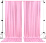 Stookin Pink 4 feet x 8 feet Polyester Backdrop Drapes Curtains Panels with Rod Pockets - Wedding Ceremony Party Home Window Decorations (4X8), (2 Panal Set)