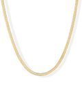 PAVOI 14K Gold Plated Curb Paperclip Box Sphere Bead Snake and Figaro Chain Adjustable Necklace (Snake-M, Yellow Gold Plated)