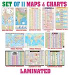 Complete set of UPSC Maps & Charts Laminated | Set of 11 | India & World Map ( Both Political & Physical ) with Constitution of India, Constitutional Amendments, Indian History, Indian Economy, Geographical Terms, Geography of India, and UPSC Prelims Syllabus Chart | LAMINATED
