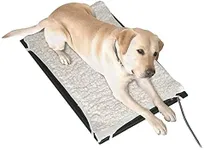 Farm Innovators HM-100L 24 x 29 in Plastic Heated Pet Mat with Fleece Cover and Heavy Duty Anti Chew Cord Protector for Dogs, Cats, and More, 100W