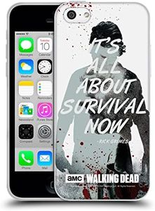 Official AMC The Walking Dead Rick Survival Quotes Soft Gel Case Compatible for Apple iPhone 5c