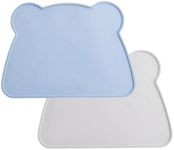 FENGZIZH Food Mat,Silicone Pet Food Mat, Pet Feeding Mat, Non-Slip & Waterproof Cat and Dog Mat,Cat Food Mat,Dog Food Mat (BLUE)