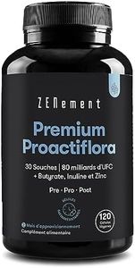 Premium Probiotique Flore Intestinale - 80 Milliards d'UFC/jour - 30 Souches Exclusives dont Lactobacillus - 120 Gélules Gastro-Résistantes aux Butyrate et Zinc - Zenement