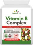 Vitamin B Complex 365 Tablets - with B1, B2, B3, B5, B6, B12, Biotin, Folic Acid - UK Manufactured