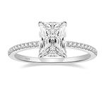 EAMTI 3CT 925 Sterling Silver Engagement Rings Radiant Cut Solitaire Cubic Zirconia CZ Wedding Promise Rings for Her Wedding Bands for Women Size 7.5