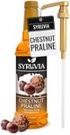 Syruvia Chestnut Praline Coffee Syrup - 25.4 fl oz Premium Coffee Flavoring Syrup - Kosher Coffee Syrups, Gluten Free, No Coloring, Perfect for Drinks, Soda, Shakes, Desserts, & More With Syrup Pump