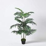 Tradala 4’ Lush Artificial Tree Palm 120cm / 3ft 11" Tall with Real Wood Trunk - For Home Living Room Indoors