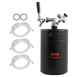 VEVOR Beer Growler Tap System, 170Oz 5L Mini Keg, 304 Stainless Steel Pressurized Beer Growler, Keg Growler with Pressure Display, CO2 Regulator Faucet, Leak-Proof Ring For Draft, Homebrew, Craft Beer