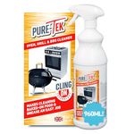 Pure-Tek Oven Cleaner Heavy Duty Spray, 960ml - Oven Cleaning Spray & Glass Door Cleaner, Tough Baked On Foods & Grease Remover - Kitchen Cooker Cleaner for Fan Assisted Ovens, Barbecue & Air Fryer