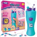 Imagimake Spin n Pop DIY Bracelet Making Kit | Patented Electric Bracelet Maker for Kids 8-12 | Create 10 Unique Bracelets with Shiny Foil Beads, Alphabet Beads & Clasps | Gift for Girls & Teens