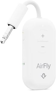 AirFly Pro 2 – Bluetooth Adapter, Pair 2 AirPods or Wireless Headphones – 3.5mm AUX Bluetooth Transmitter and Receiver for Cars, Boats, Treadmills, TVs & More – Travel Essentials,White