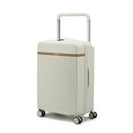 THE ASSEMBLY Hard-Sided Medium Spinner, White Check-In Luggage - 65 Cms | Premium Polycarbonate Wide Handle Trolley Bag With In-Built Tsa Lock & Silent 8 Wheels - 65 Liters - Rover