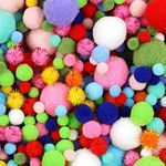 900 PCS Pom Poms, Multicolor Bulk P