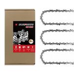 16 Inch Chainsaw Chain 3/8" LP Pitch, 050" Gauge, 55 Drive Links For Stihl Husqvarna McCulloch, Oregon, Wagner, Craftsman (91YNS55X3) Poulan, Worx, Chicago (3pcs)