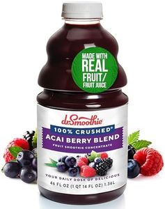 Dr. Smoothie 100% Crushed Acai Berry Blend – No Added Sugar, Made with Real Fruits/Fruit Juice – Vegan, No Artificial Colors or Flavors – Brazilian Acai, Banana, Berries & Pomegranate – 46 oz Bottle