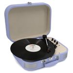 Vinyl Record Player, 3-Speed Belt-Drive Turntable with Stereo Speakers, USB Playback & Recording, Wireless Input & Output, Auto-Stop | Pitch Control | RCA | AUX-in | Headphone Jack | Lilac Purple